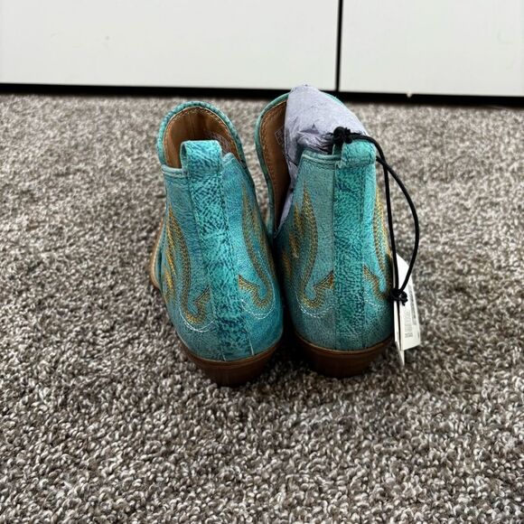 Mayra WESTERLY WESTERN LEATHER BOOTIES NEW in Bag Size 6 Turquoise - Picture 13 of 16